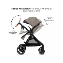Kinderkraft Esme Pro 3-in-1 Travel System with Mink Pro Car Seat - Sand Beige