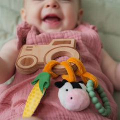 Little Big Friends Wooden Rattle - Farm