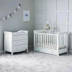 Ickle Bubba Snowdon 4 in 1 Mini 2 Piece Furniture Set White - Premium Pocket Sprung Mattress