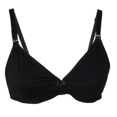 baby mom Non Padded Nursing Bra - Black