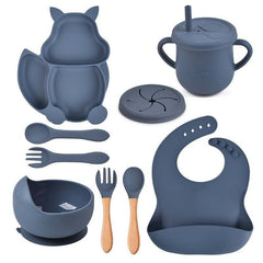Little Lion 9 Piece Baby Weaning Set Dark Grey