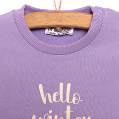 HelloBaby Baby Girl Animal Printed Sweatshirt - Purple