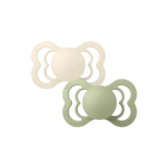 BIBS Supreme Latex Soothers 6+ months Pack of 2 - Ivory & Sage