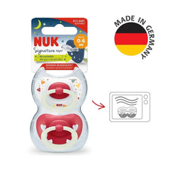 NUK Signature Night Silicone Soothers 0-6 months