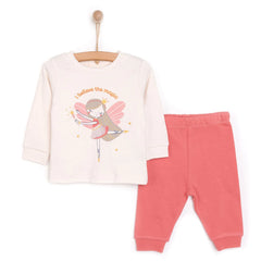 HelloBaby Baby Girl Long Sleeve Pyjamas Set - Ecru
