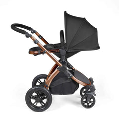 Ickle Bubba Stomp Luxe Travel System with i-Size Cirrus Car Seat & ISOFIX Base 12 pcs - Bronze & Midnight & Black
