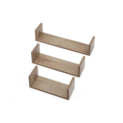 Tutti Bambini Modena Set of Three U-Shaped Wall Shelves - Oak