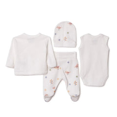 Tiffany 100% Cotton Tiny Baby Set - Ecru