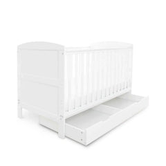 Ickle Bubba Coleby Classic Cot Bed & Under Drawer White - Premium Pocket Sprung Mattress