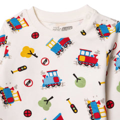 HelloBaby Christmas Baby Boy Long Sleeve Pyjamas Set - Ecru