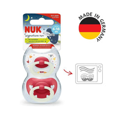 NUK Signature Night Silicone Soothers 6-18 months