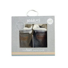 Juddlies Organic Cottage Slippers 0-4M Bear Black