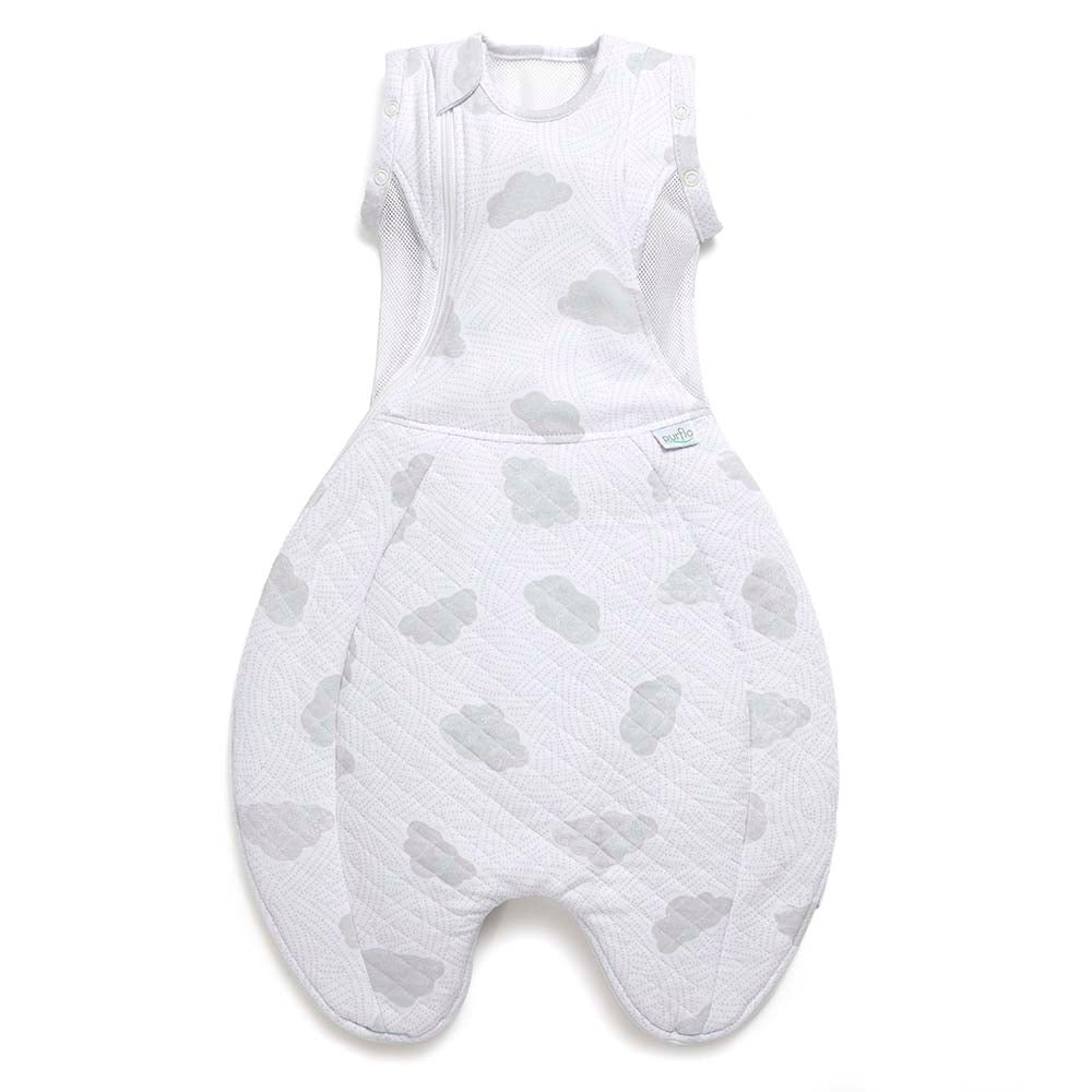 Purflo Swaddle To Sleep Bag 2.5 Tog Cotton Cloud 0-4M