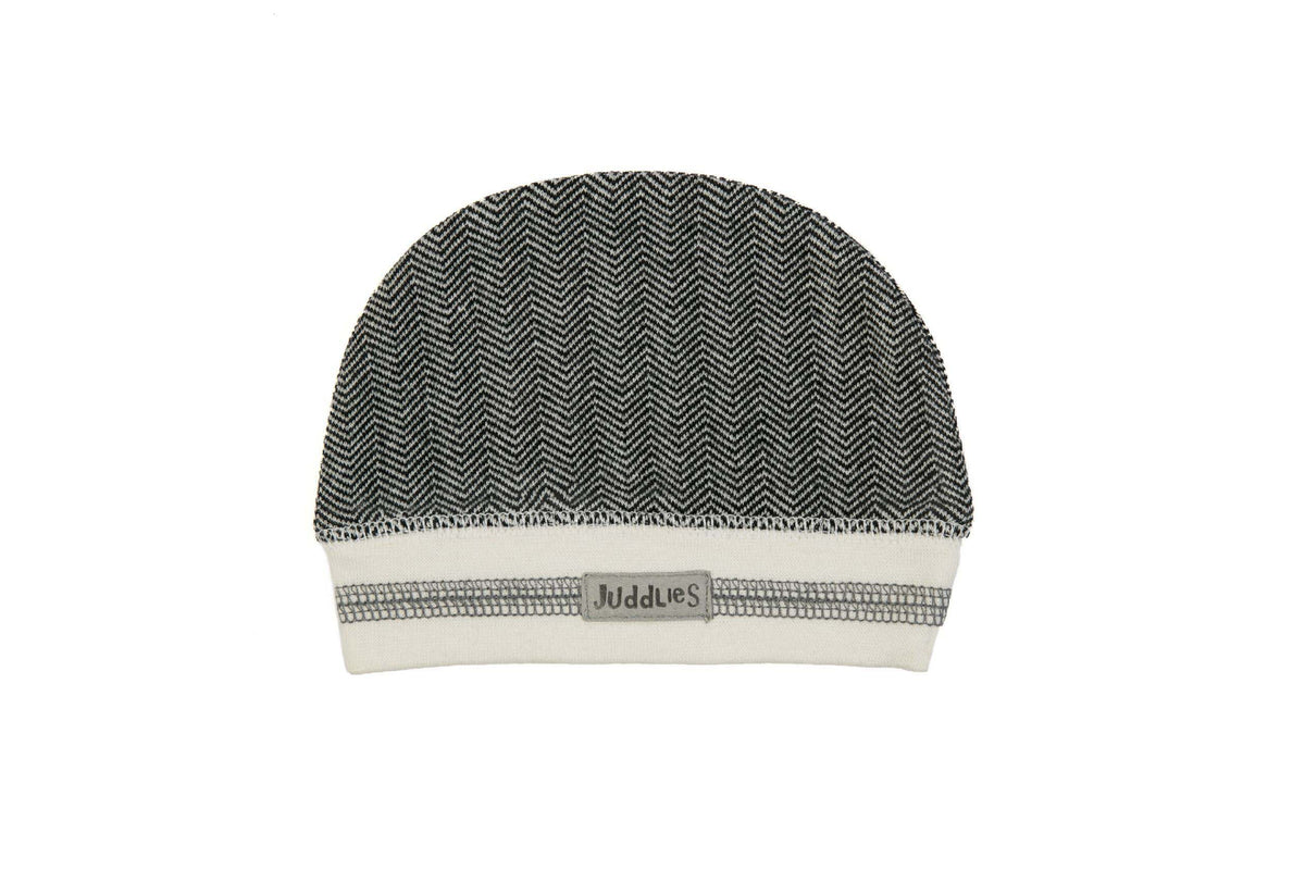 Juddlies Organic Cottage Beanies 0-4M Bear Black