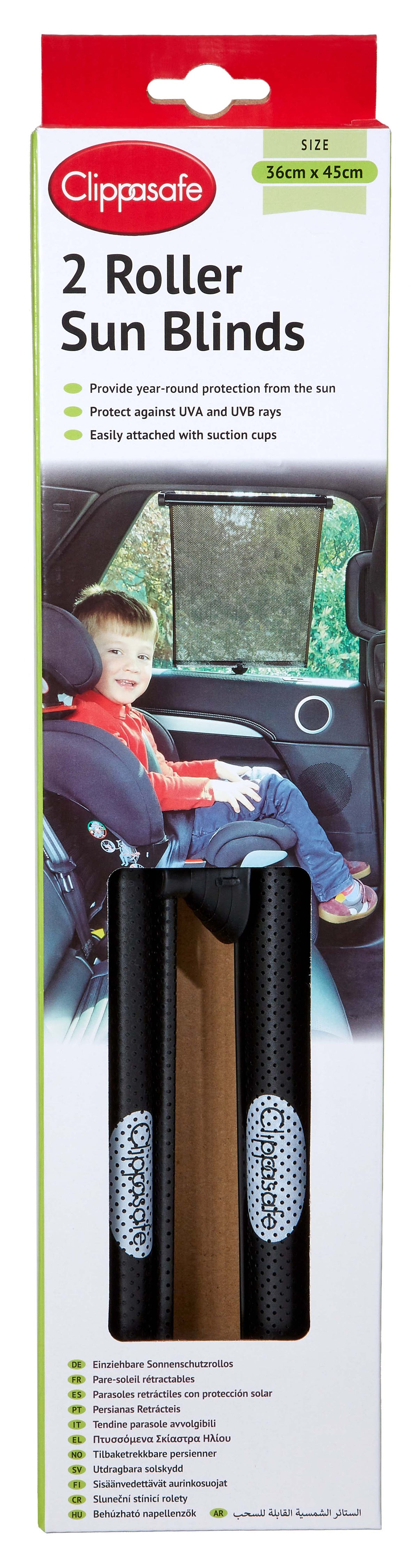 Clippasafe Auto Roller Sunblind Twin Pack New!