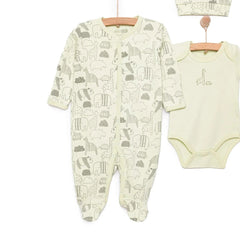 HelloBaby Boy Jumpsuit-Body-Hat - Green