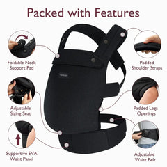Momcozy Baby Carrier Newborn to Toddler Cotton - Black