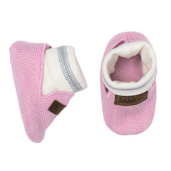 Juddlies Organic Cottage Slippers 0-4M Sunset Pink