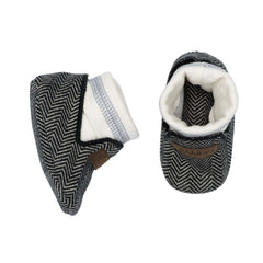 Juddlies Organic Cottage Slippers 0-4M Bear Black