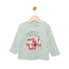HelloBaby Basic Cat Printed Interlock Long Sleeve T-Shirt - Multicolour