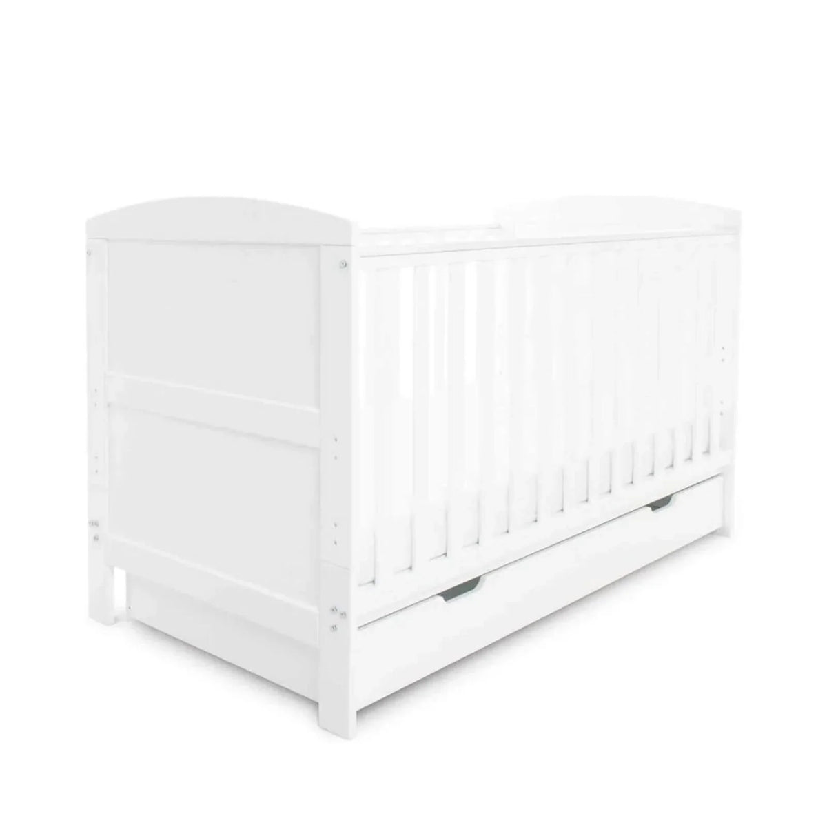 Ickle Bubba Coleby Classic Cot Bed & Under Drawer White - Premium Pocket Sprung Mattress