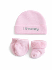 Sheldon Baby Hat / Mittens / Socks Set - Pink