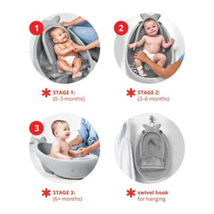 Skip Hop Moby Smart Sling 3-Stage Baby Bath Tub - Grey