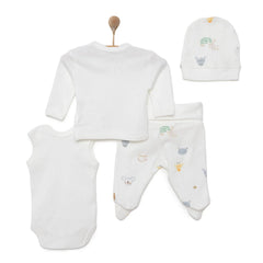 Tiffany 100% Cotton Tiny Baby Set - Ecru