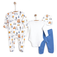 HelloBaby Unisex Newborn Starter Set 4 pcs - Dark Blue