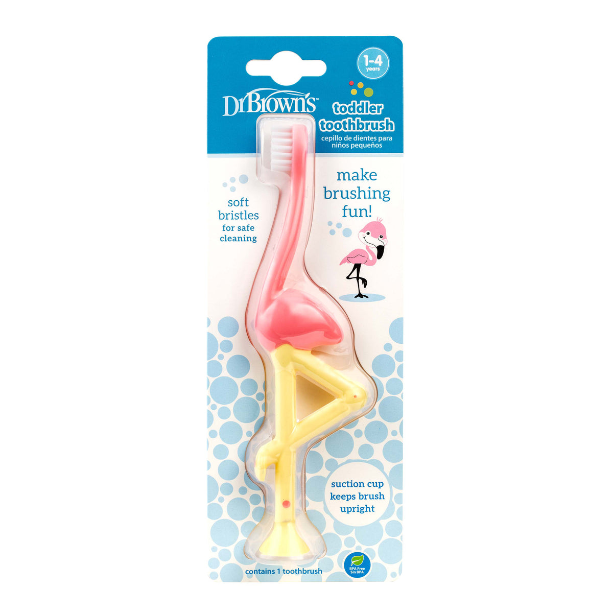 Dr Brown's Toothbrush Toddler Flamingo 1-4 Years