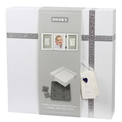 Dooky Gift Handprint Triple Frame White