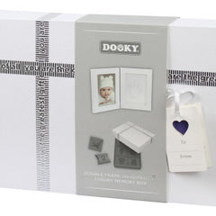 Dooky Gift Handprint Double Frame White Small