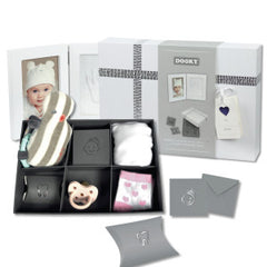 Dooky Gift Handprint Double Frame White Small
