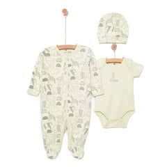 HelloBaby Boy Jumpsuit-Body-Hat - Green