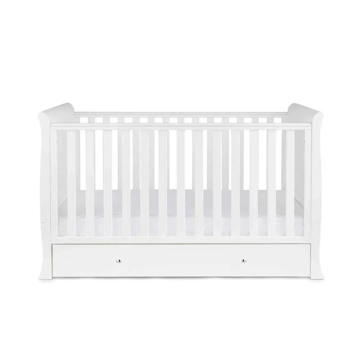 Ickle Bubba Snowdon Classic Cot Bed White - Premium Pocket Sprung Mattress