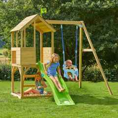 TP Treehouse Set with Slide & Bluey Quadpod Single Swing