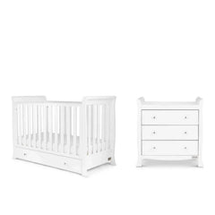 Ickle Bubba Snowdon 4 in 1 Mini 2 Piece Furniture Set White - Premium Pocket Sprung Mattress