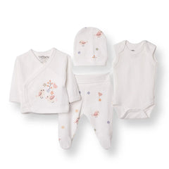 Tiffany 100% Cotton Tiny Baby Set - Ecru