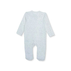 HelloBaby Girls Footed Sleepsuit Polka Dot Print Zip Fastening Crew Neck Full Length Long Sleeve - Ecru