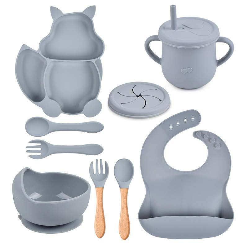 Little Lion 9 Piece Baby Weaning Set Light Grey
