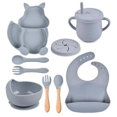 Little Lion 9 Piece Baby Weaning Set Light Grey