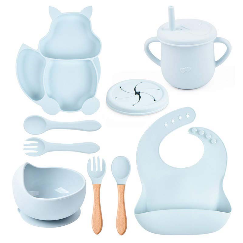 Little Lion 9 Piece Baby Weaning Set Baby Blue