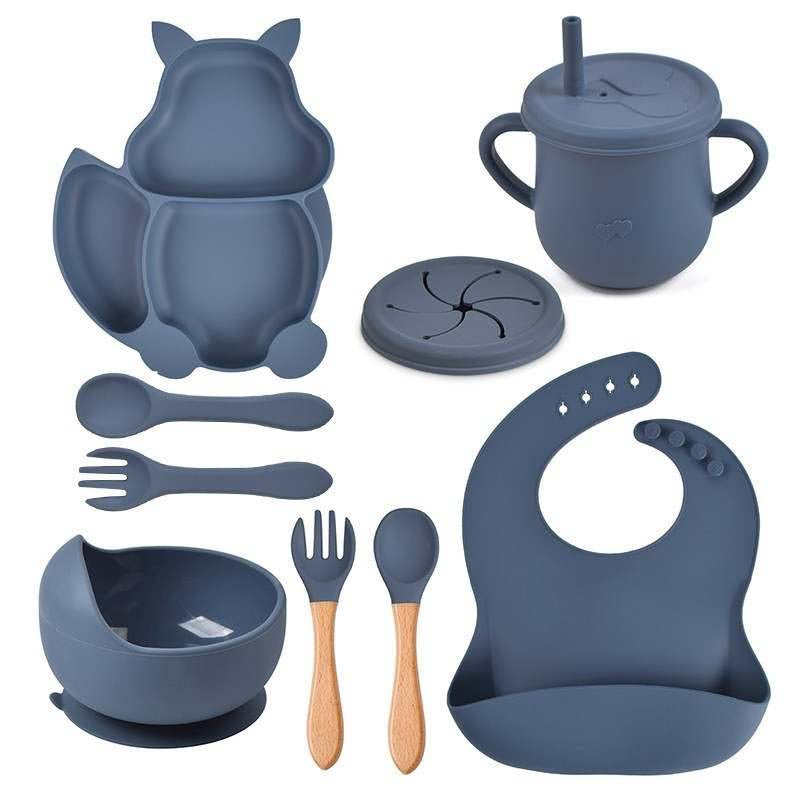Little Lion 9 Piece Baby Weaning Set Dark Grey