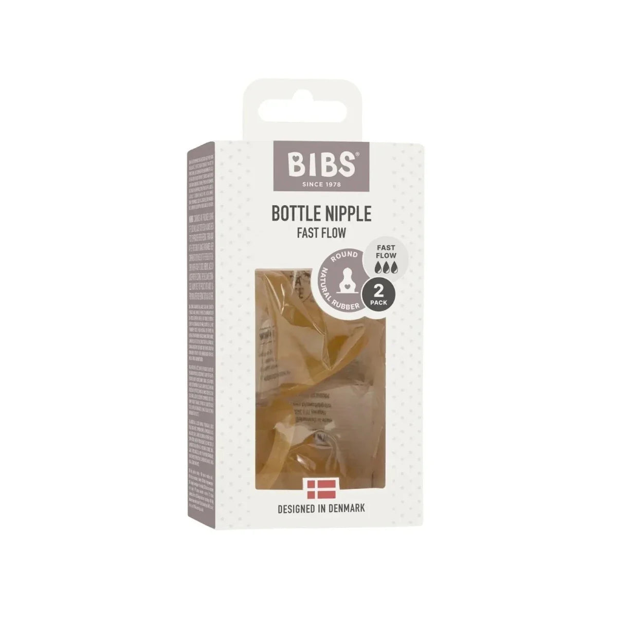 BIBS Latex Fast Flow Bottle Teats 4+ months Pack of 2