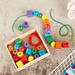 Melissa & Doug Wooden Jumbo Lacing Beads