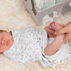 Little Chick London Simply Swaddle Sweetheart Grey 0-3M