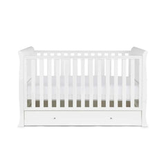 Ickle Bubba Snowdon Classic Cot Bed White - Premium Sprung Mattress