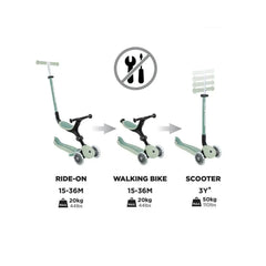 Globber Go Up Active Lights Eco Scooter - Pistachio