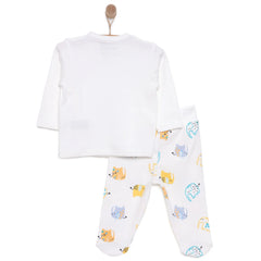 HelloBaby Unisex Wrapover Top-Footed Bottom - Ecru