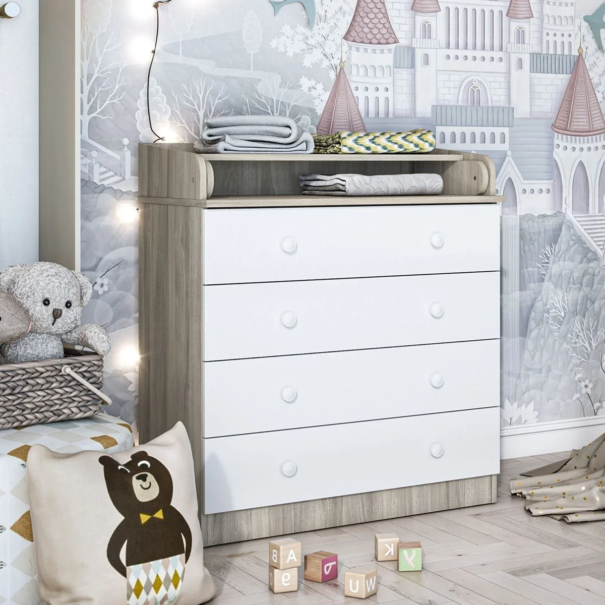 Shefa Kids 800 Changing Dressers - Elm/White